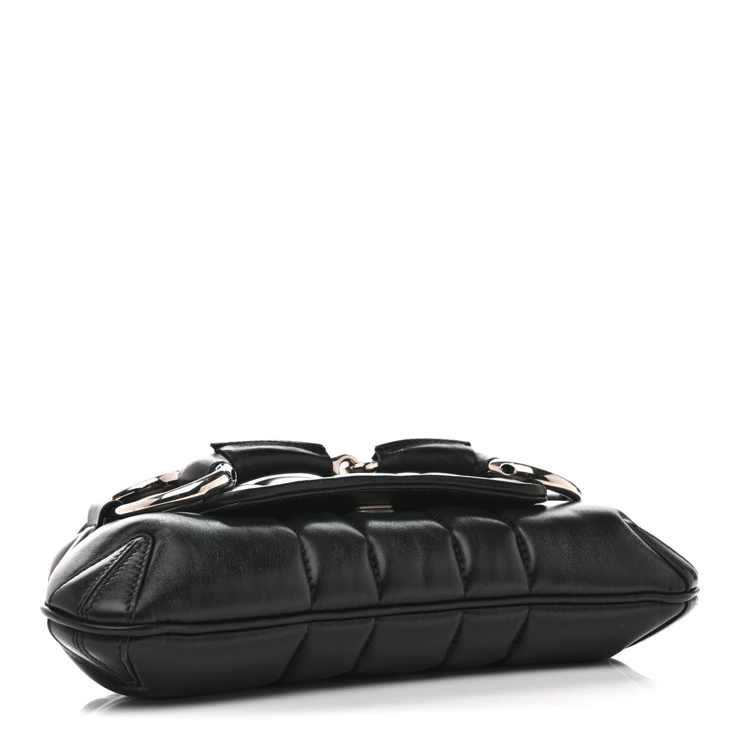 Nappa Vertical Matelasse Small Maxi Horsebit Chain Shoulder Bag Black