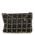 Lambskin Chain Frame Shoulder Bag Black