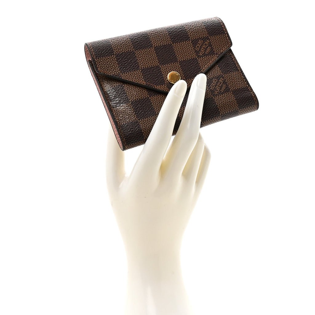 Damier Ebene Victorine Wallet Rose Ballerine