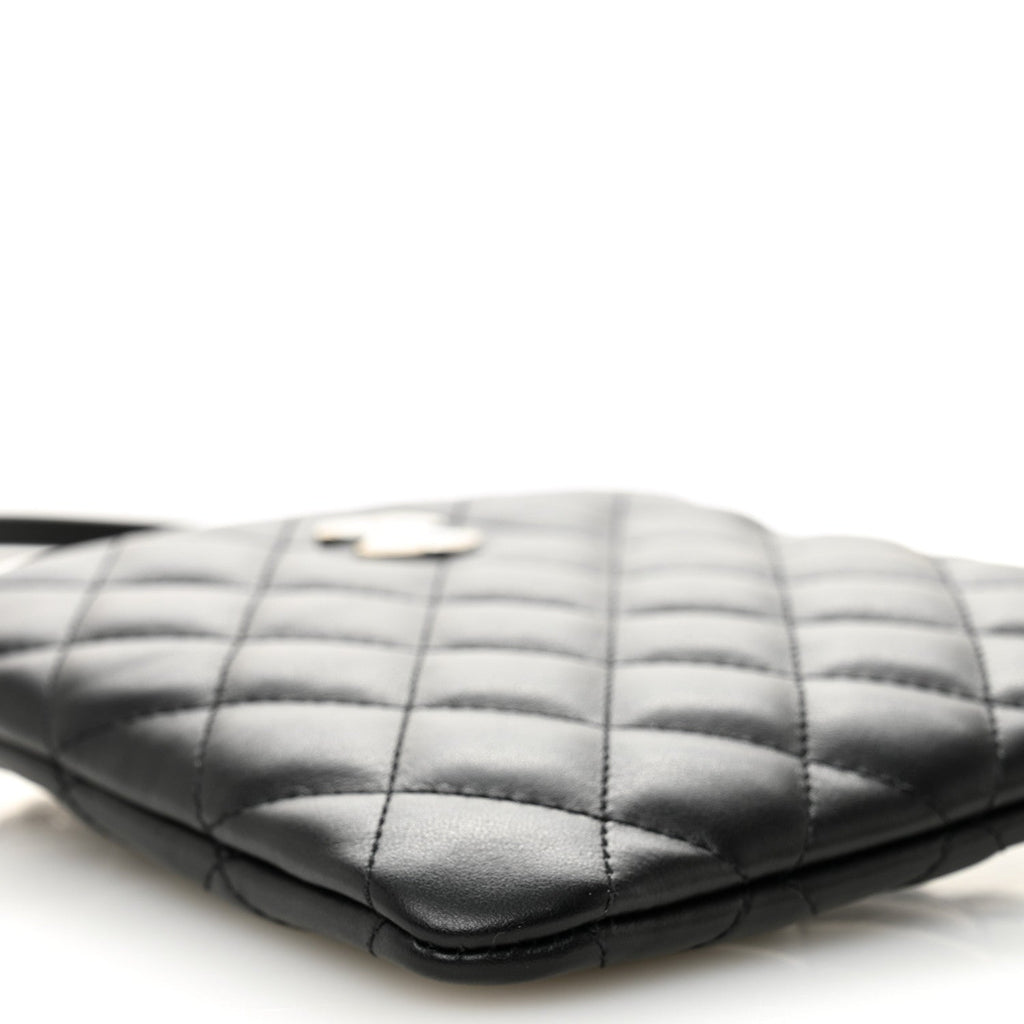 Lambskin Quilted Uniform Crossbody Bag Black