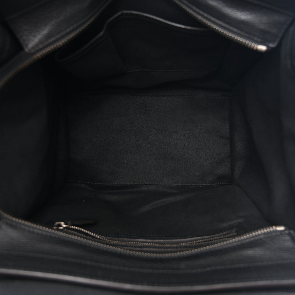 Drummed Calfskin Mini Luggage Black