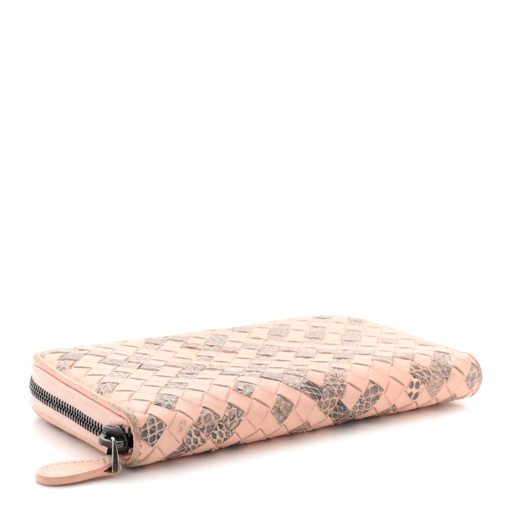 Nappa Intrecciato Ayers Zip Around Wallet Flamingo