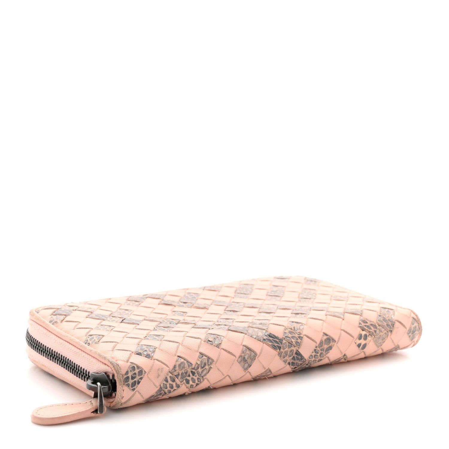 Nappa Intrecciato Ayers Zip Around Wallet Flamingo