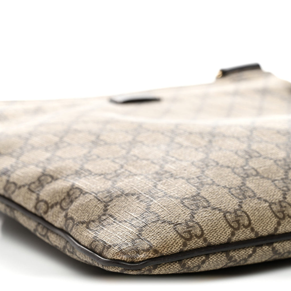 GG Supreme Monogram Medium Flat Messenger Bag Dark Brown