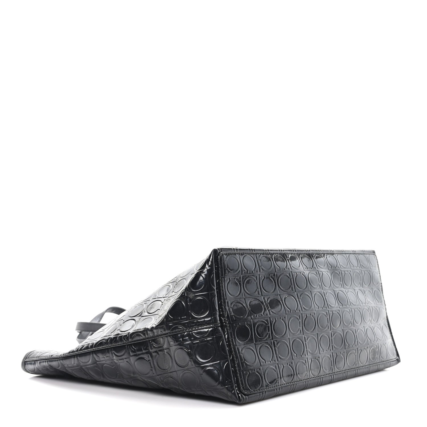 Patent Gancini Embossed Tote Black