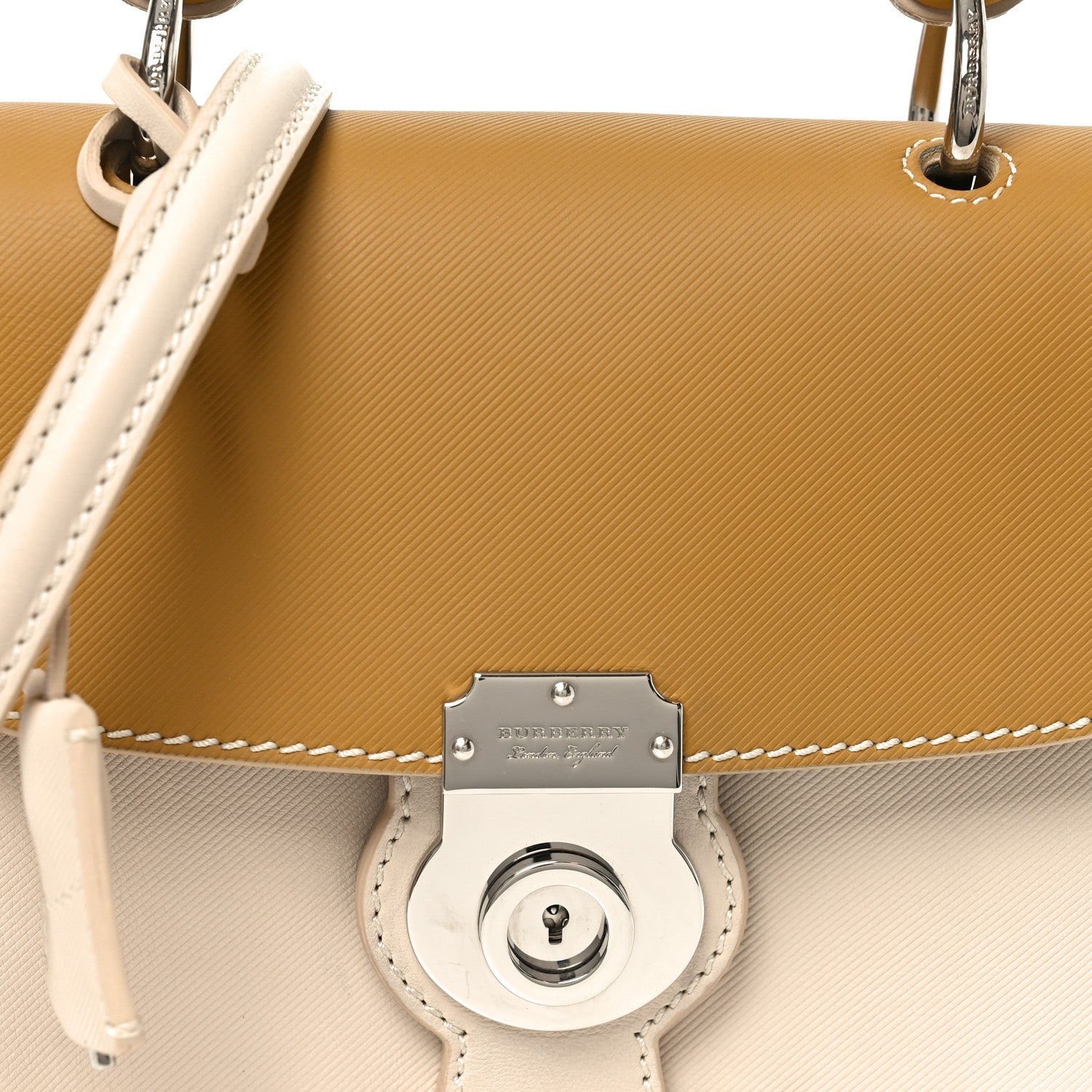 Trench Calfskin Small DK88 Top Handle Bag Limestome Ochre Yellow