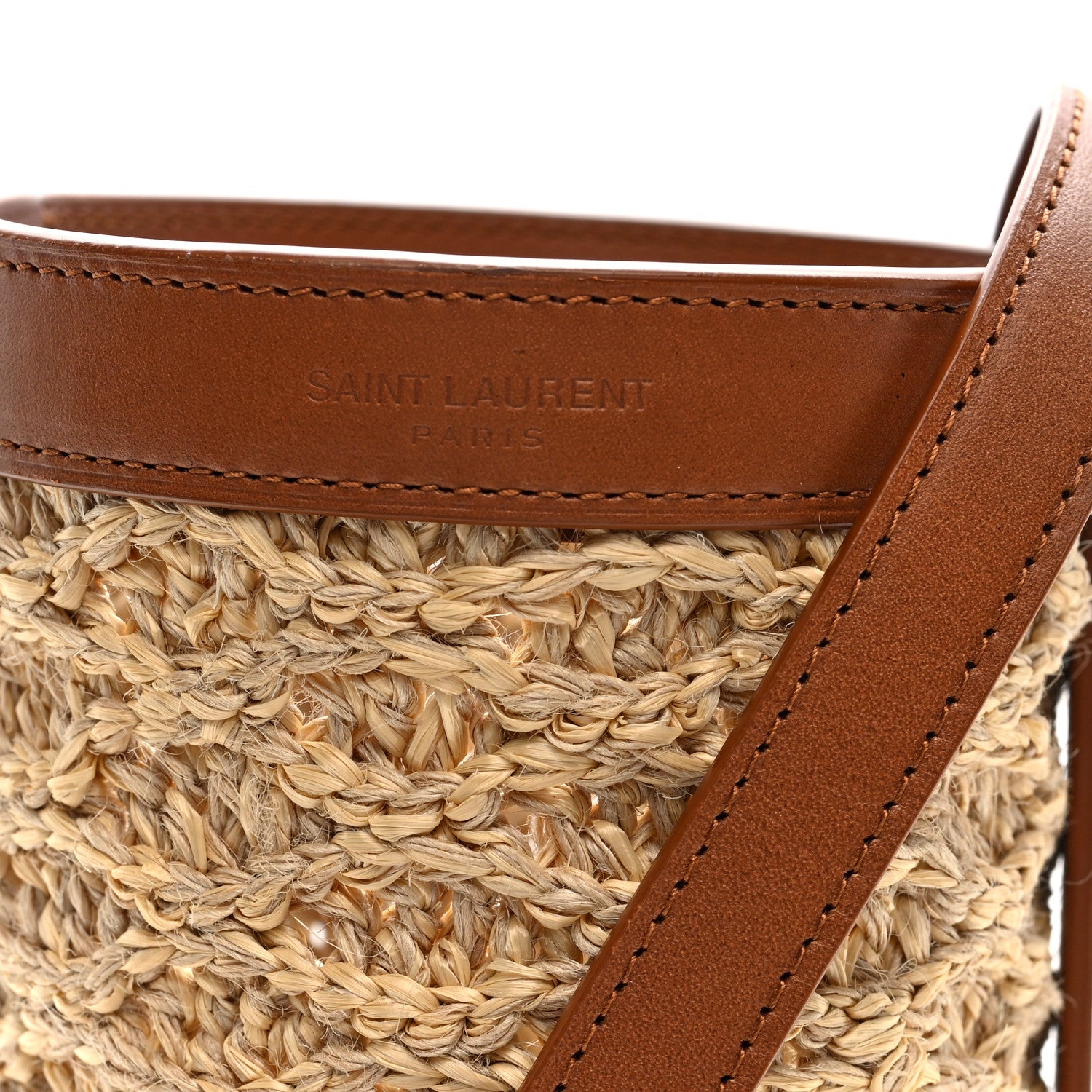 Raffia Calfskin Bottle Holder Naturale