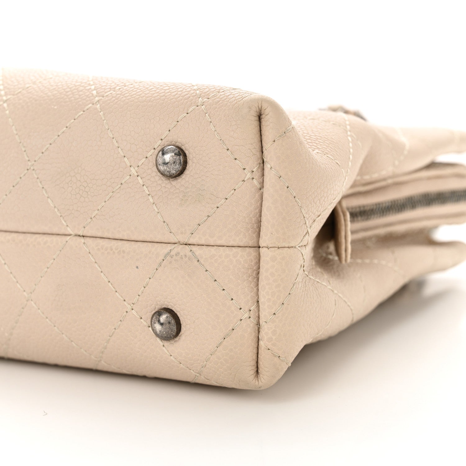 Grained Vegetal Calfskin Small Urban Shopping Tote Beige