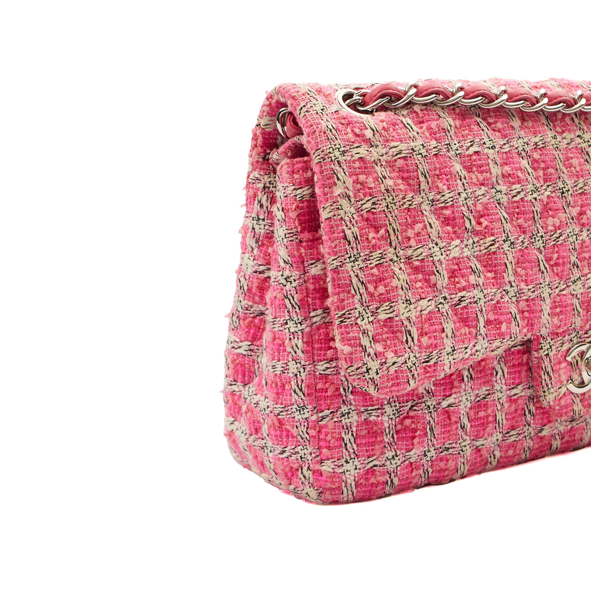 Chanel Shoulder Bag Classic Double Flap - Large in Pink, Tweed