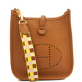 Hermes Cross Body Evelyne 16 in Gold, Togo Leather