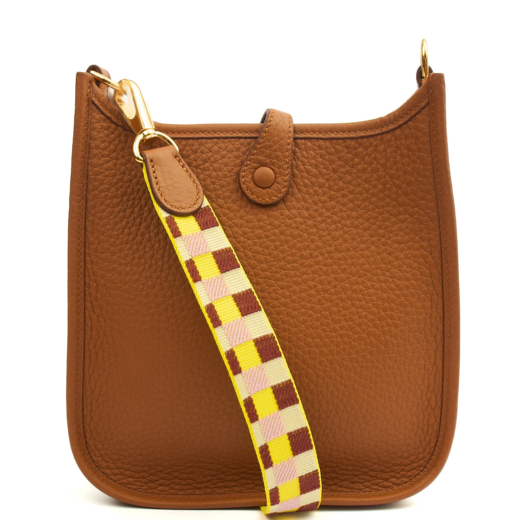 Hermes Cross Body Evelyne 16 in Gold, Togo Leather