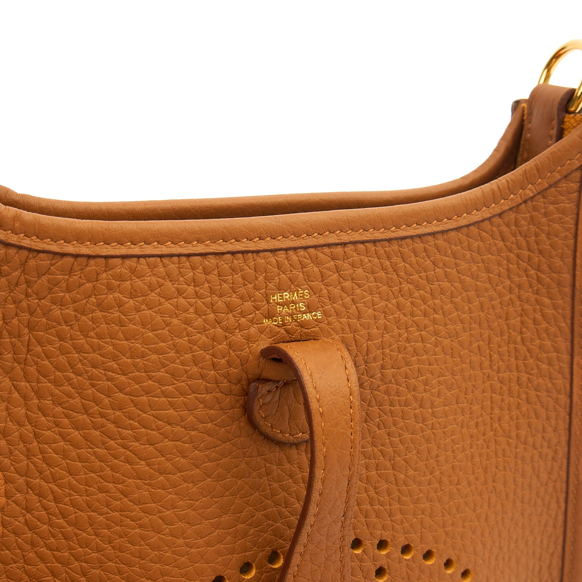 Hermes Cross Body Evelyne 16 in Gold, Togo Leather