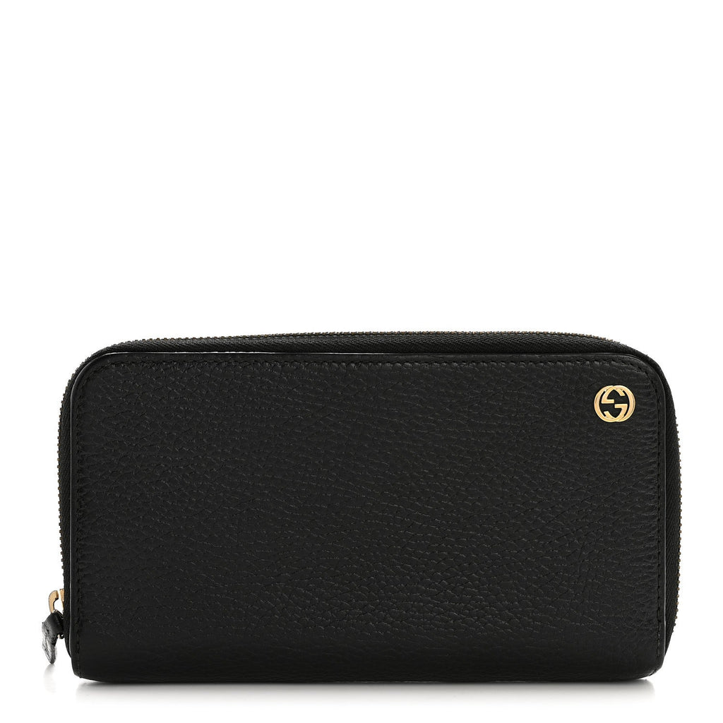 Dollar Calfskin GG Zip Around Wallet Black
