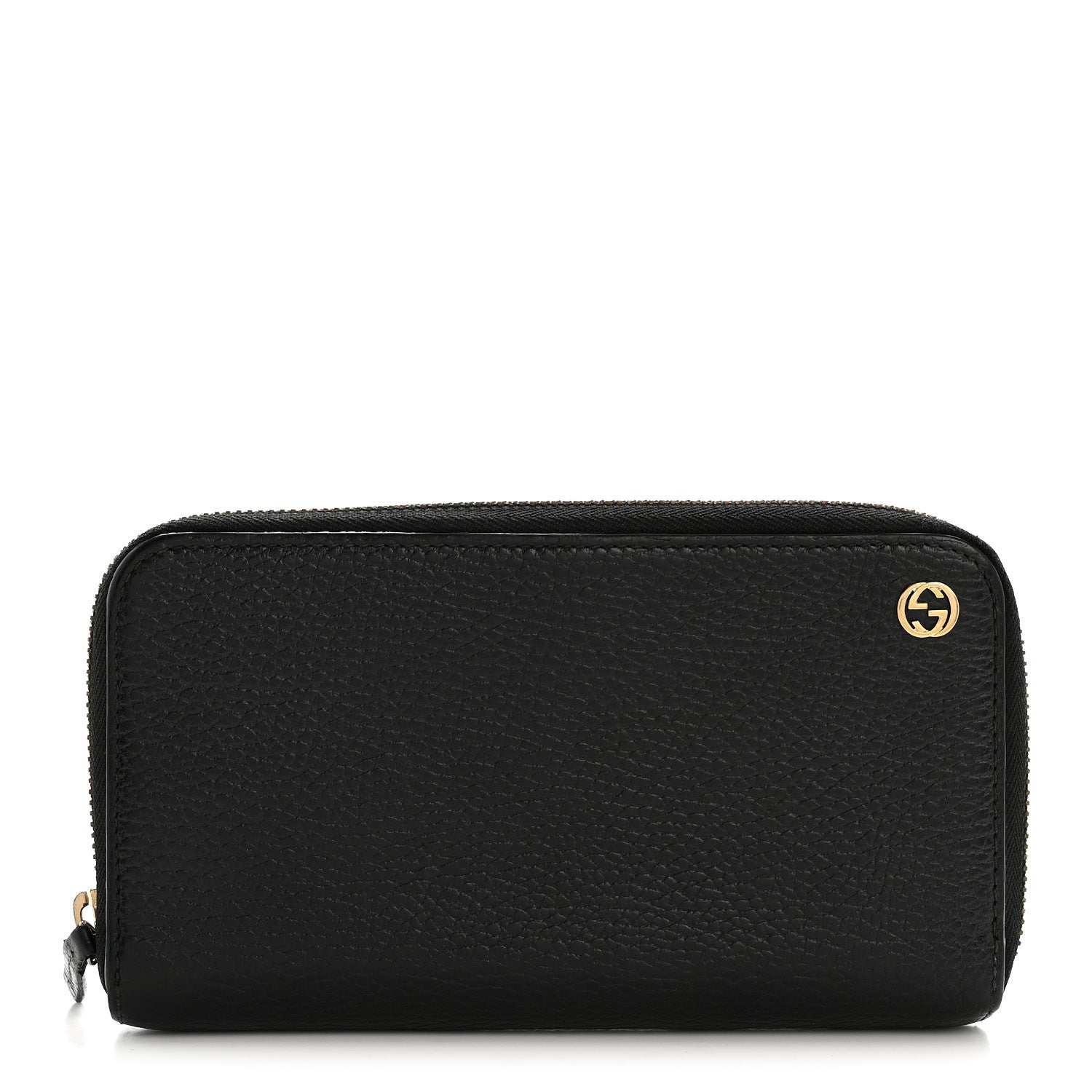 Dollar Calfskin GG Zip Around Wallet Black
