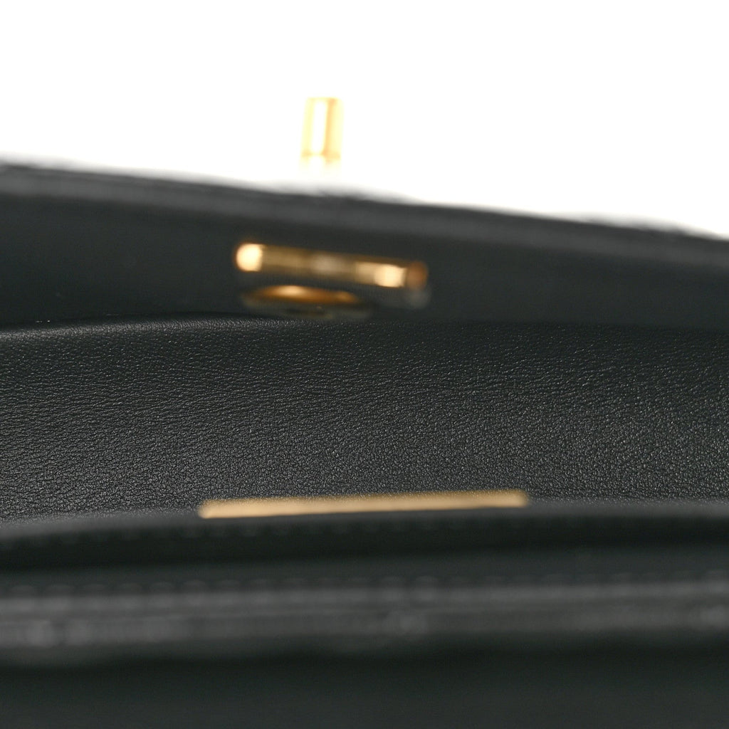 Lambskin Quilted Mini Flap Top Handle Bag Black