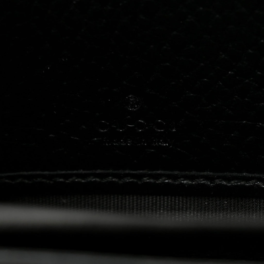 Dollar Calfskin GG Supreme Monogram GG Marmont Zip Around Wallet Black Beige Ebony