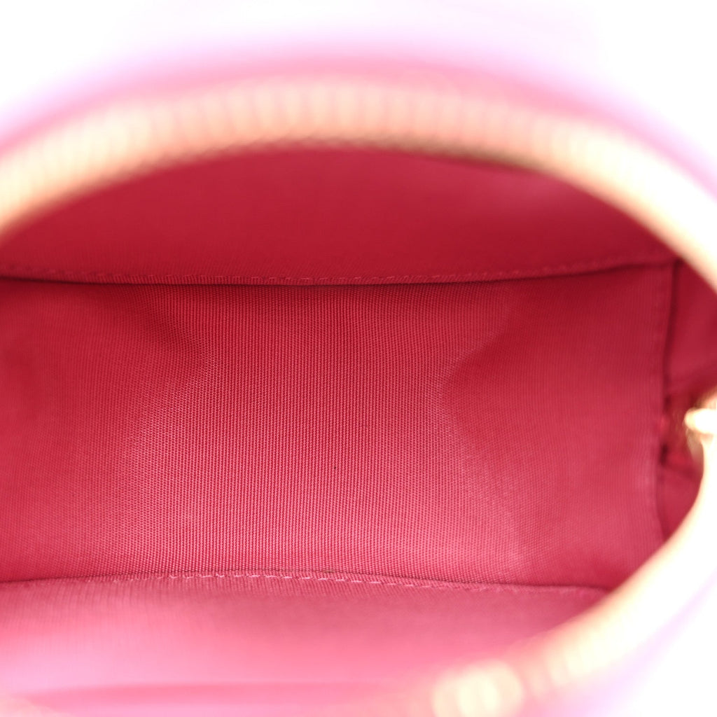 Caviar Quilted Gripoix CC Round Clutch With Chain Pink