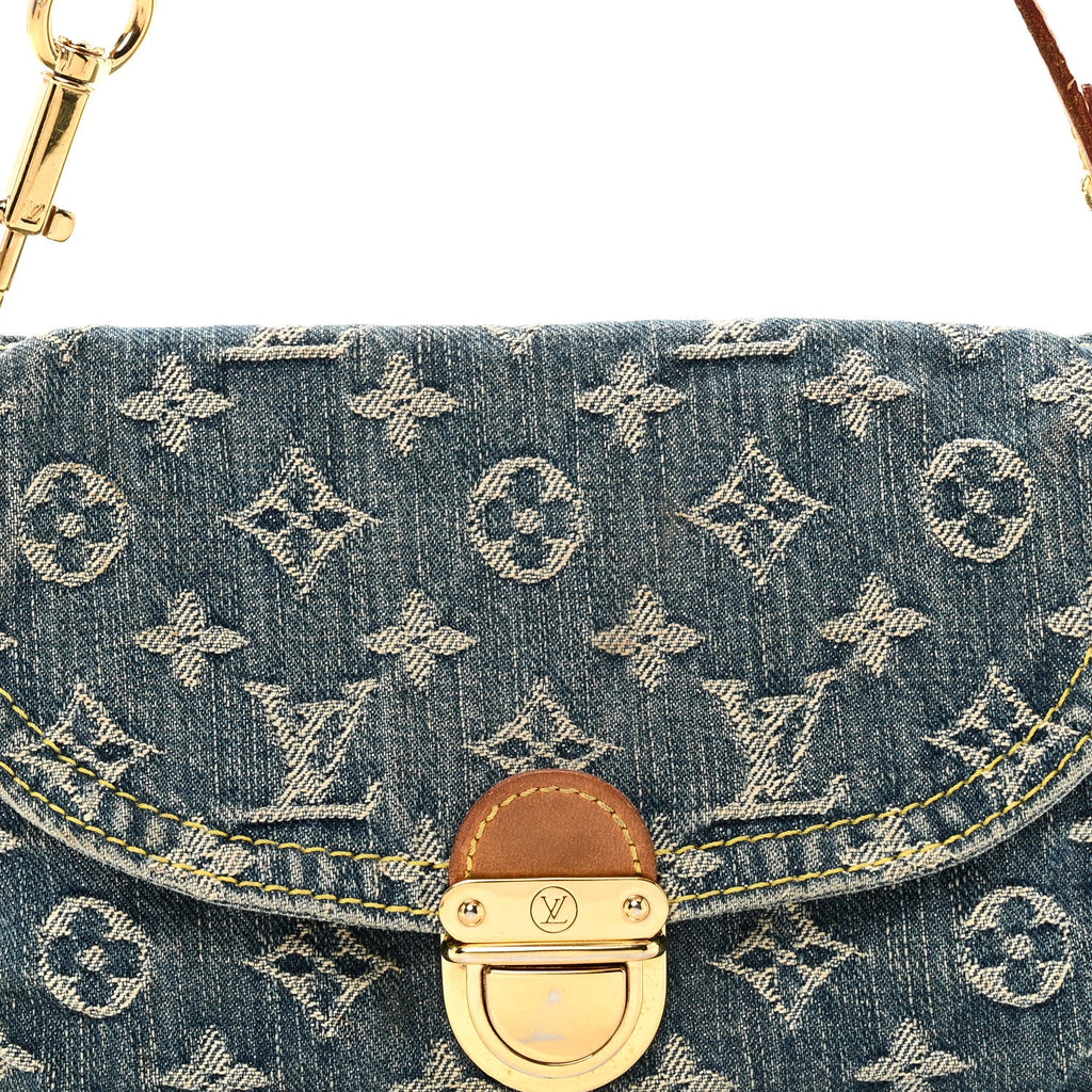 Monogram Denim Mini Pleaty Blue