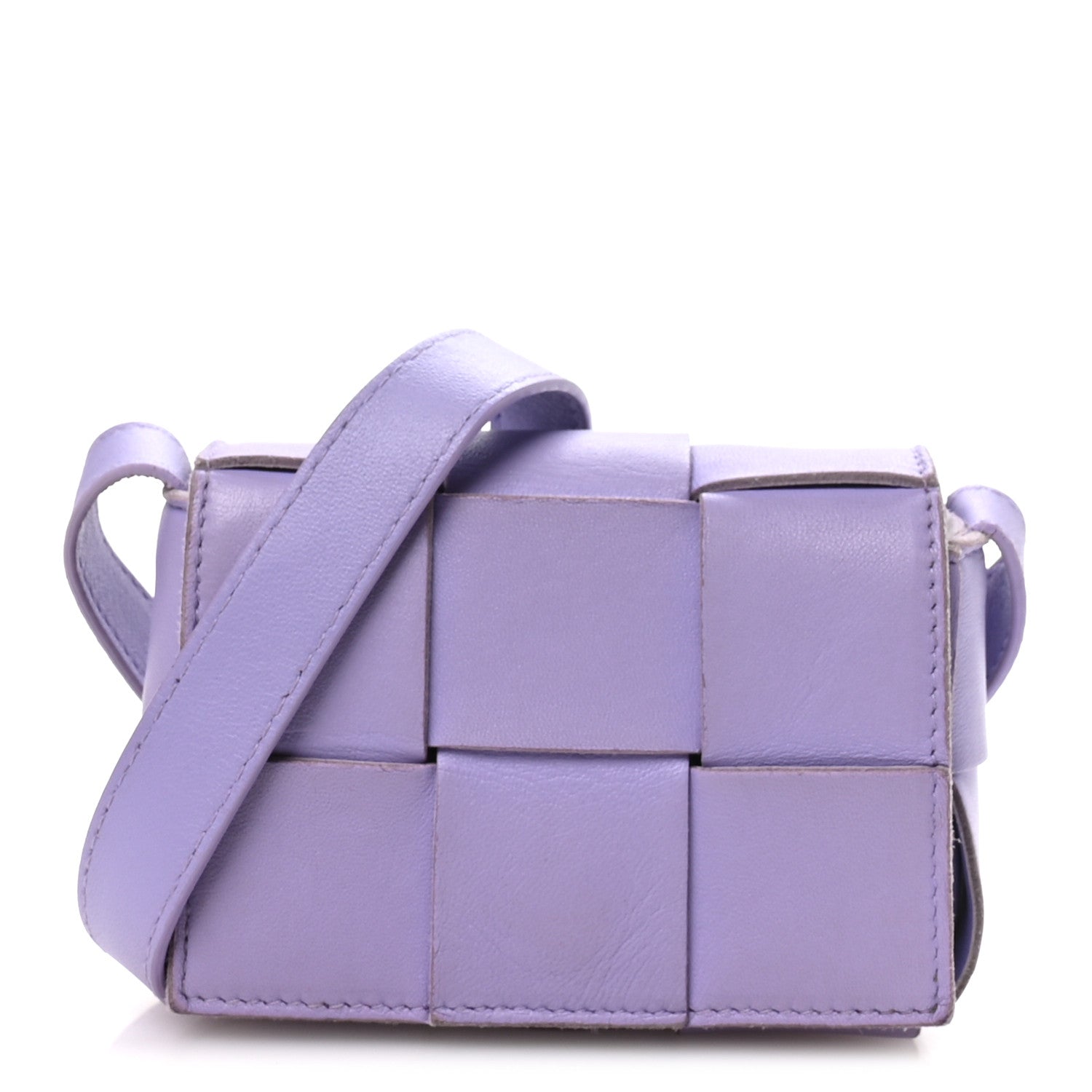 Lambskin Maxi Intrecciato Extra Mini Cassette Crossbody Bag Wisteria