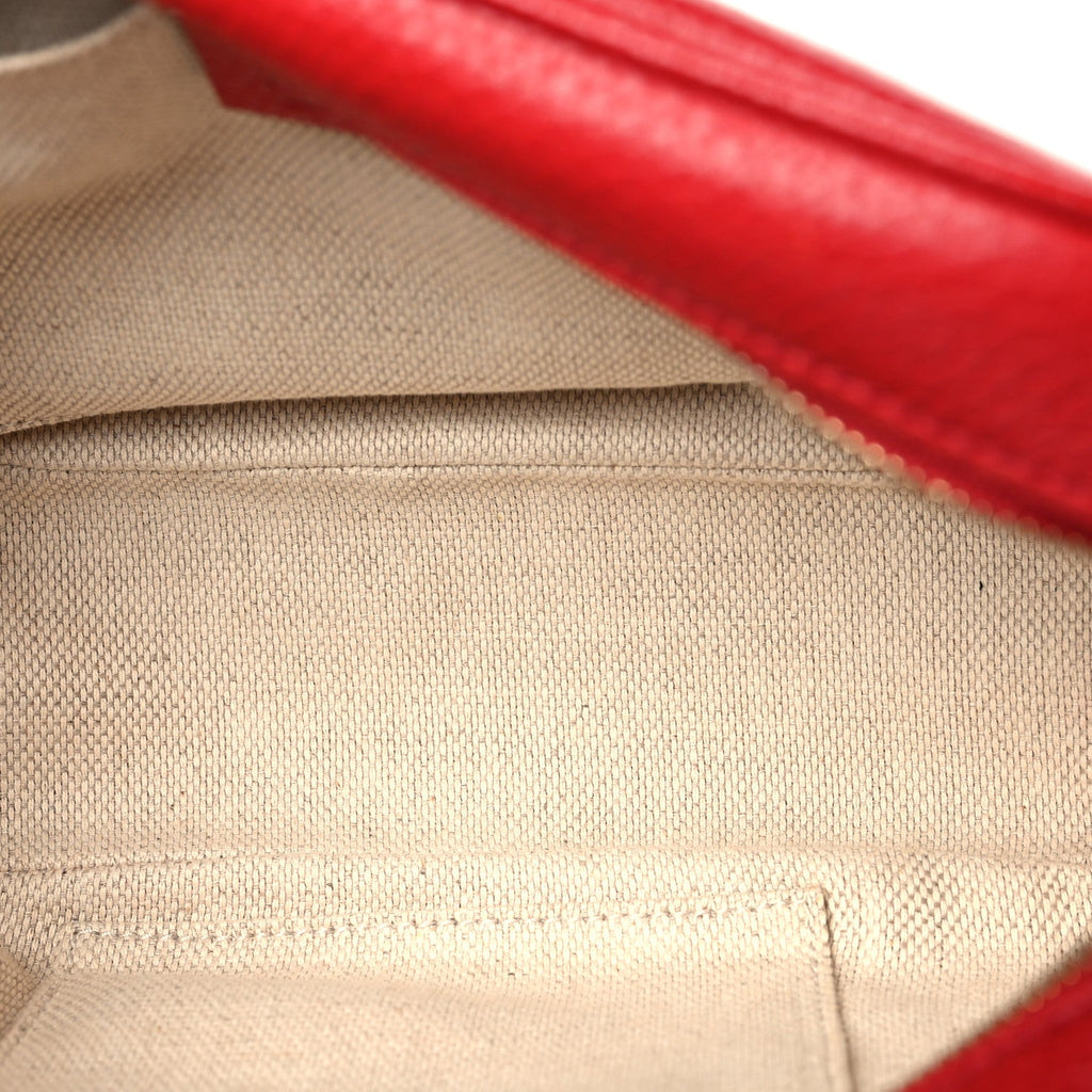 Pebbled Calfskin Small Soho Disco Bag Tabasco Red