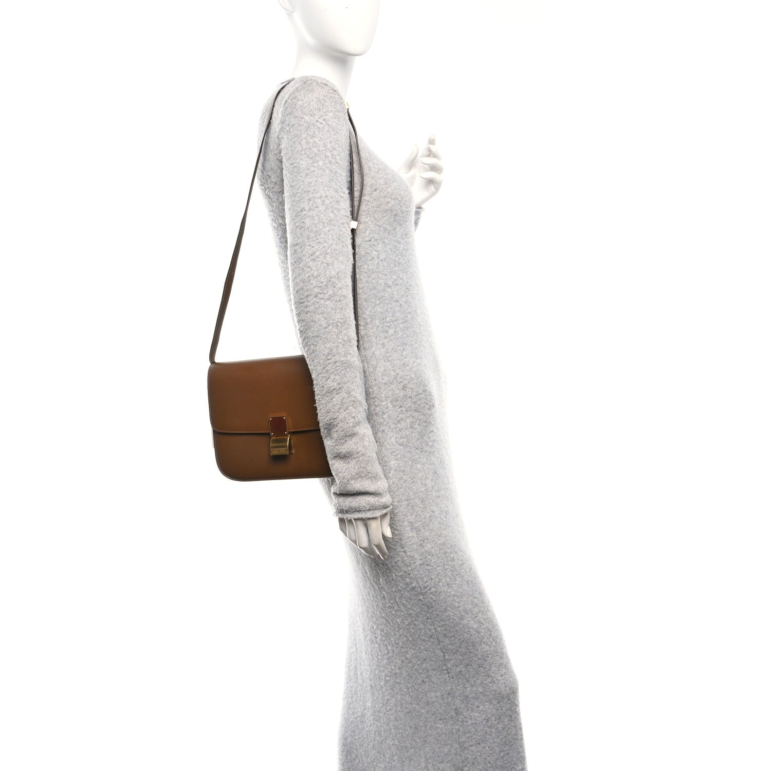 Box Calfskin Medium Classic Box Flap Bag  Camel