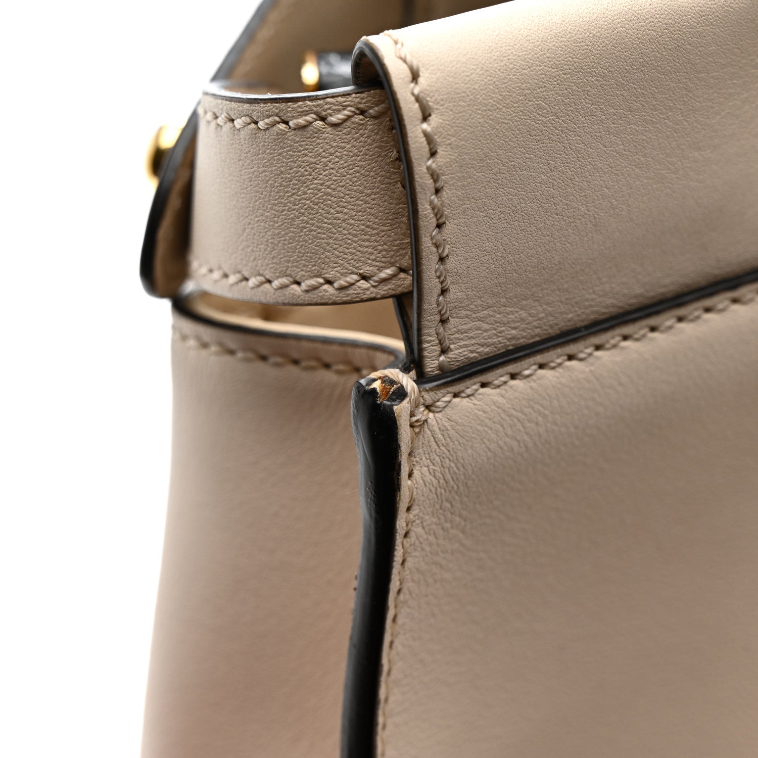 Vitello Seta Snakeskin Monster Eyes Medium Peekaboo Iconic Satchel  Amido Sand Black