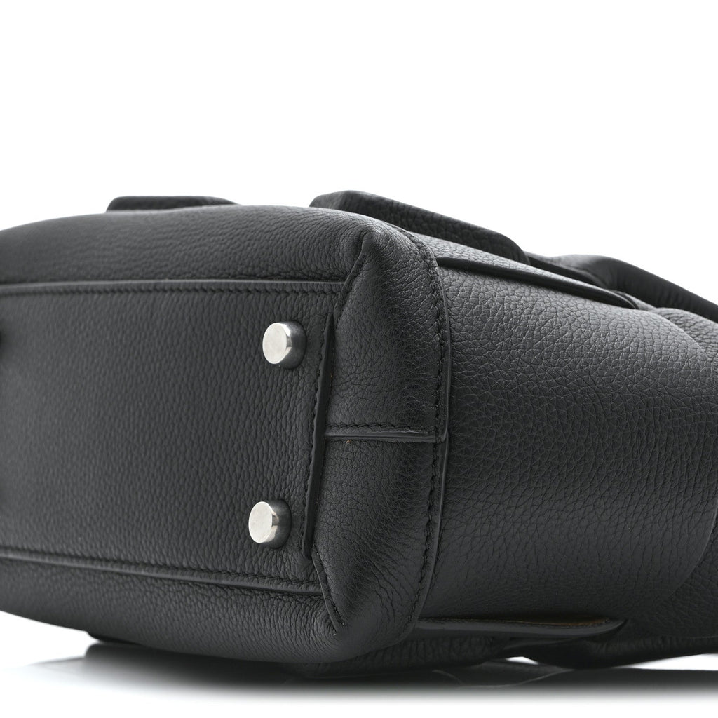 Grained Calfskin Mini Maxi Intrecciato Arco 33 Black