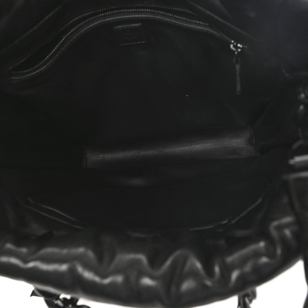 Nappa Cloud Quilted Travia Medium Tote Black