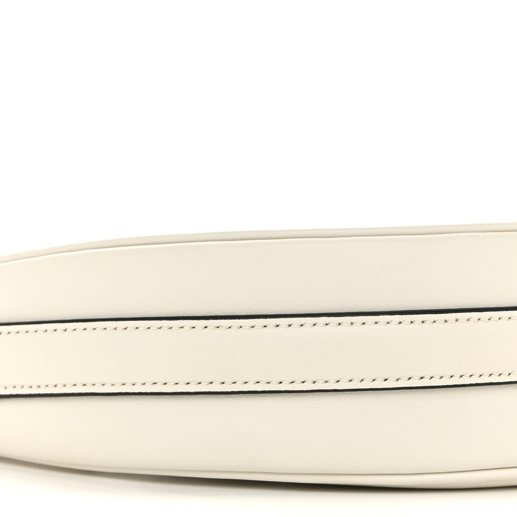 Soft Calfskin Arque Shoulder Bag White