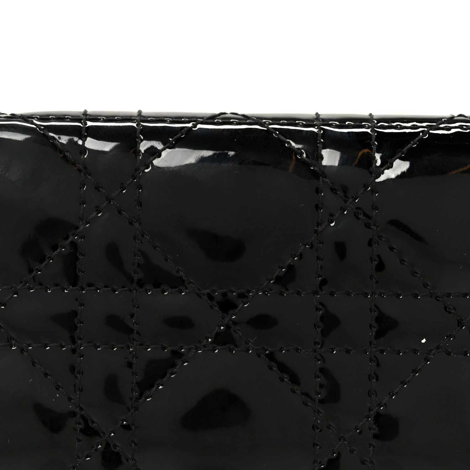 Patent Cannage Small Lady Dior Flap  Holder Black