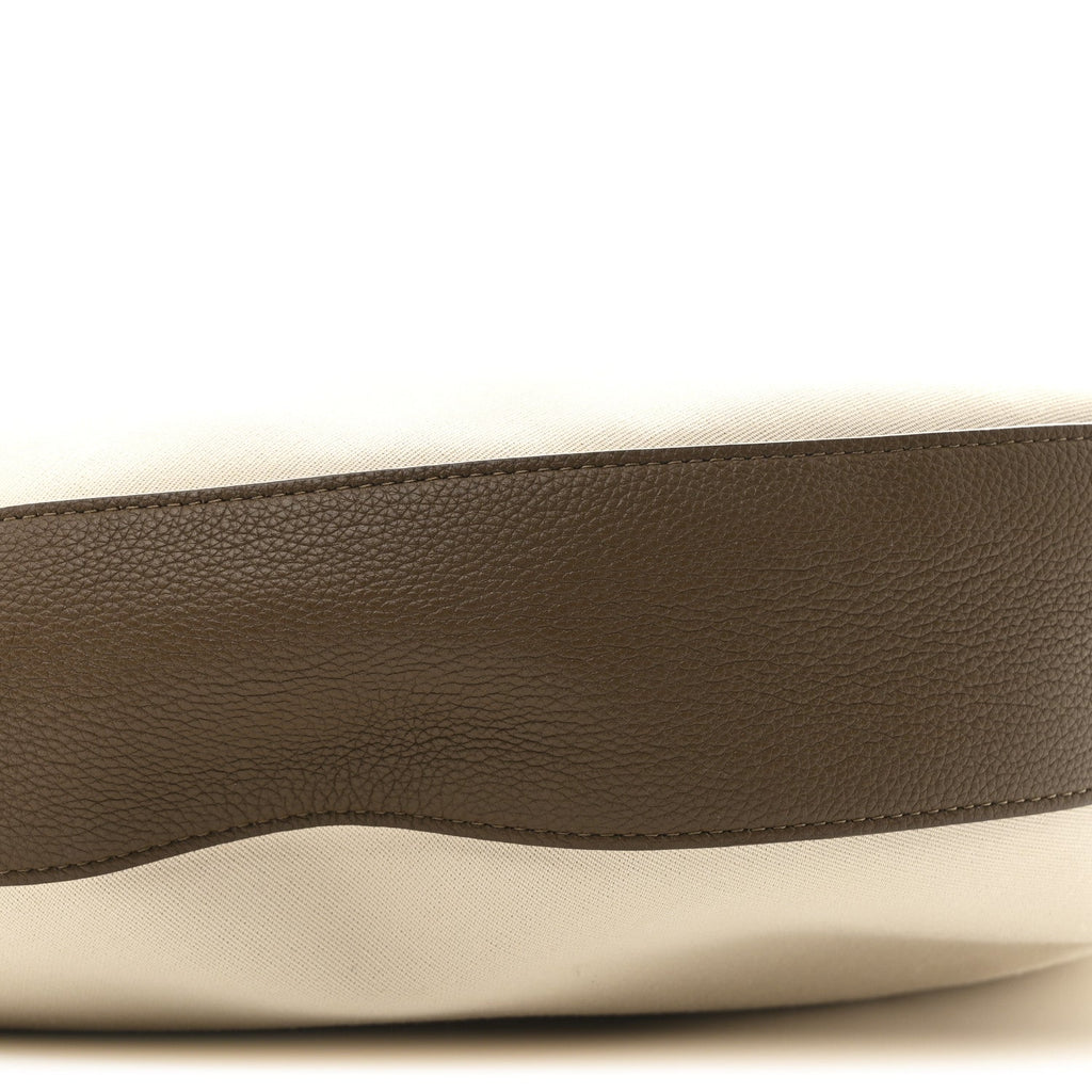 Canvas Calfskin August Hobo Cream