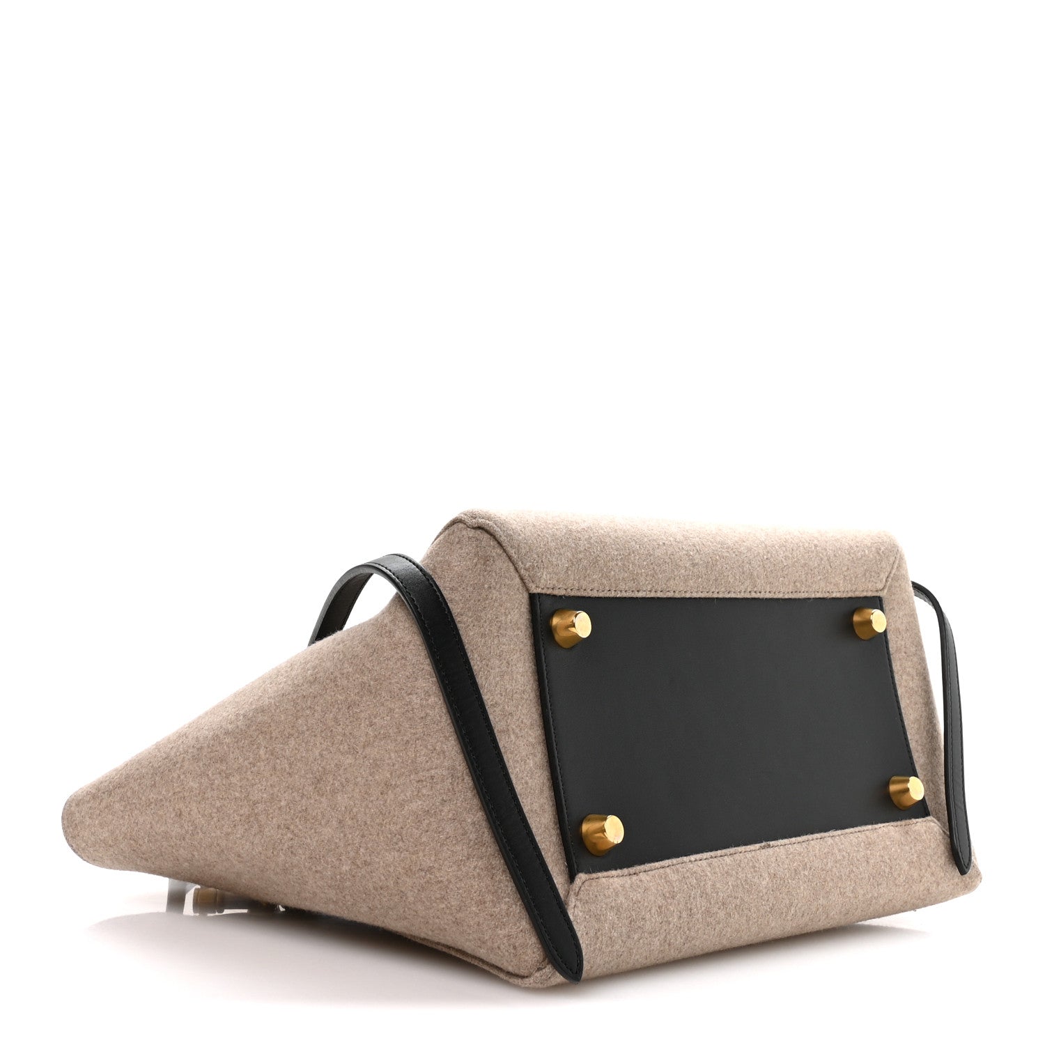 Felt Smooth Calfskin Mini Belt Bag Beige