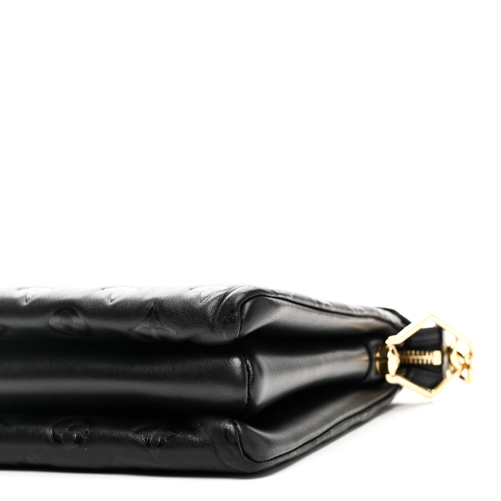 Lambskin Embossed Monogram Coussin PM Black