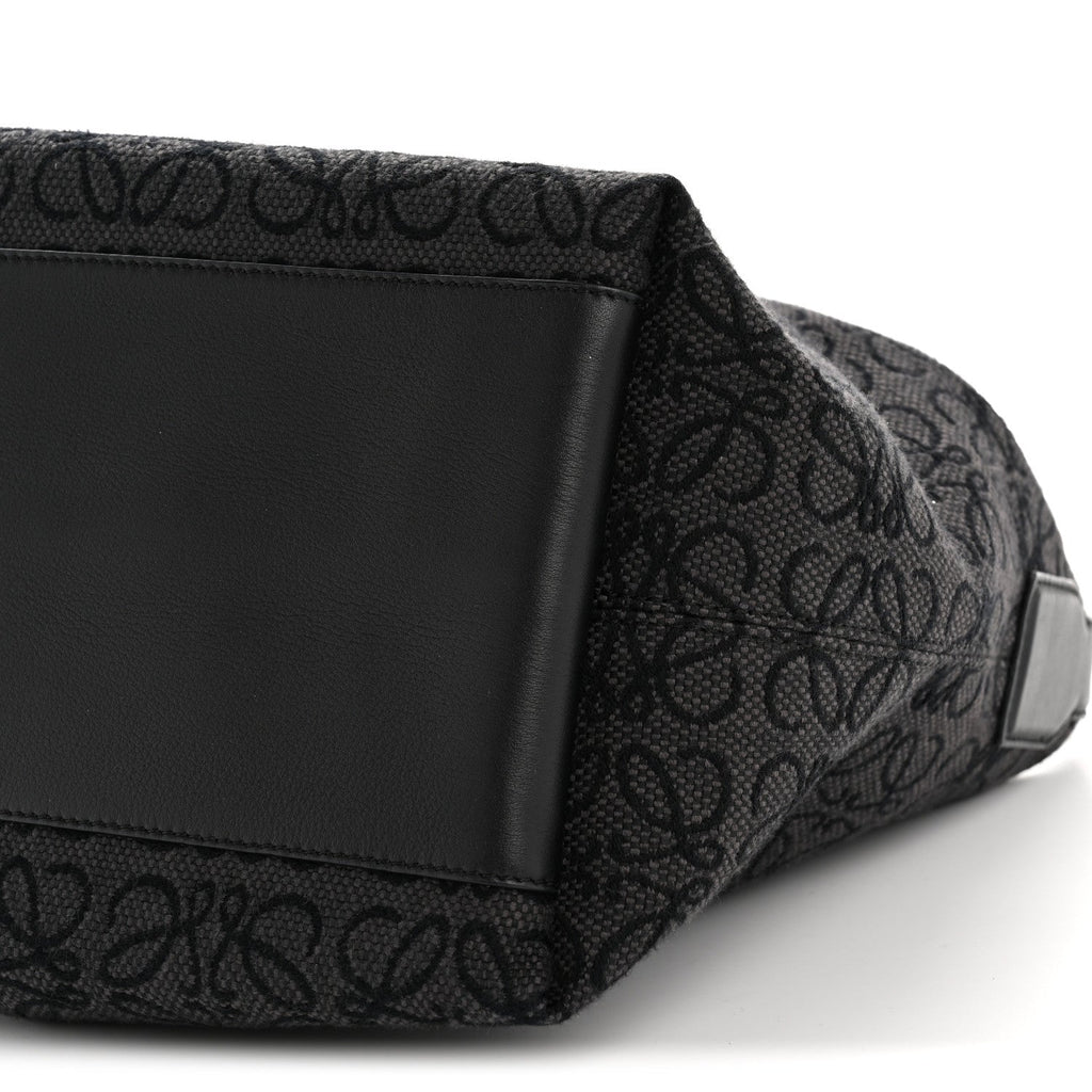 Jacquard Anagram Calfskin Medium Cubi Bag Anthracite Black