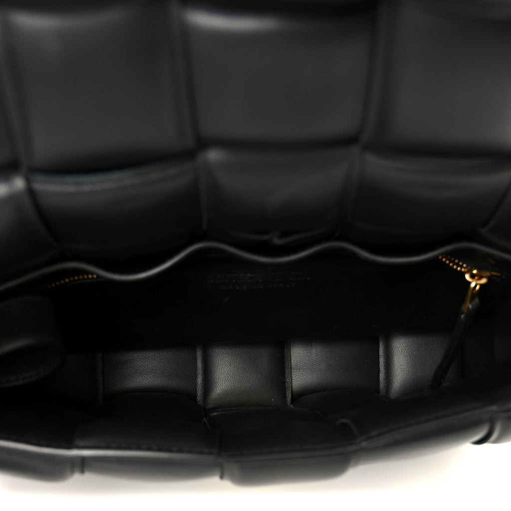 Nappa Maxi Intreccio Padded Cassette Crossbody Bag Black