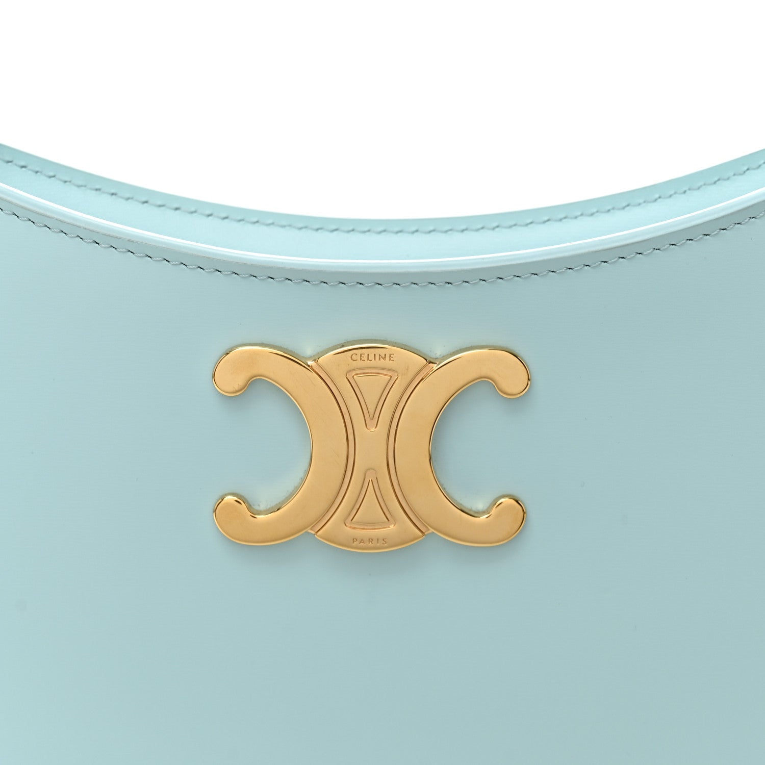 Shiny Calfskin Medium Tilly Triomphe Shoulder Bag Light Blue