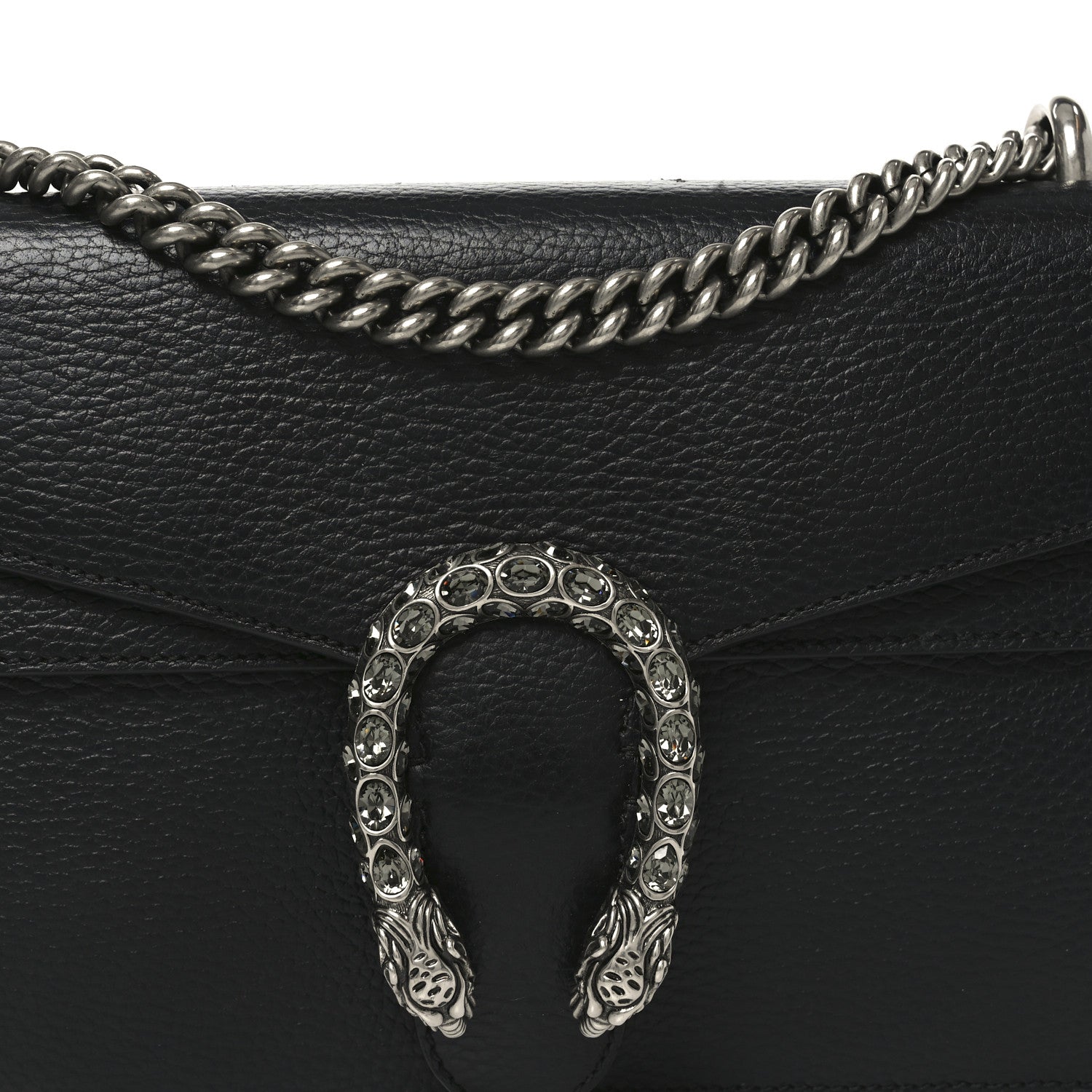 Pebbled Calfskin Small Dionysus Shoulder Bag Black