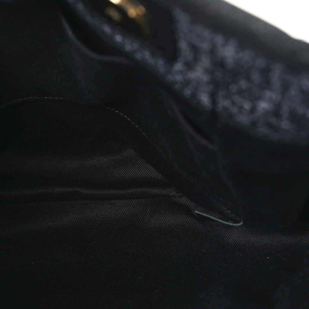 Lurex Boucle Mini Deauville Tote Black