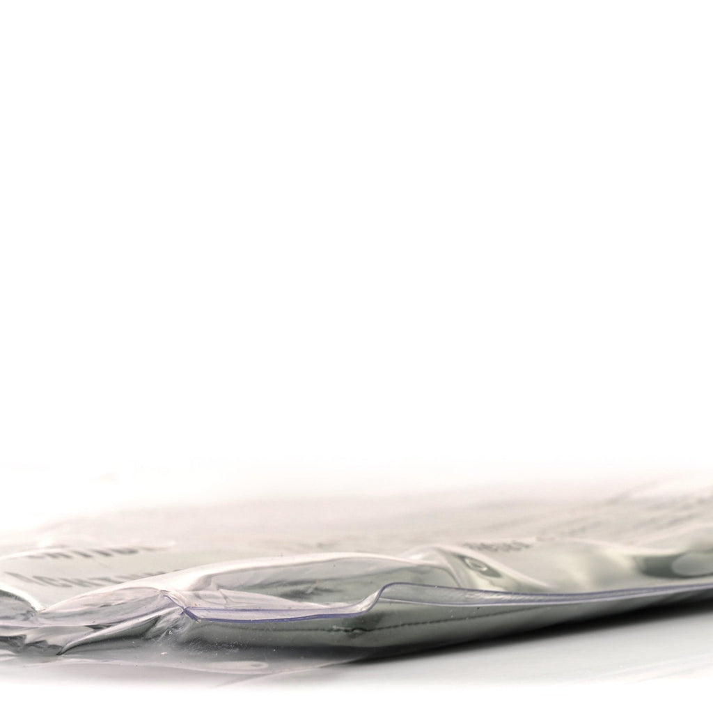 Plastic Bag with Cloudy Lambskin Solo Zip Pouch Clutch Celadon