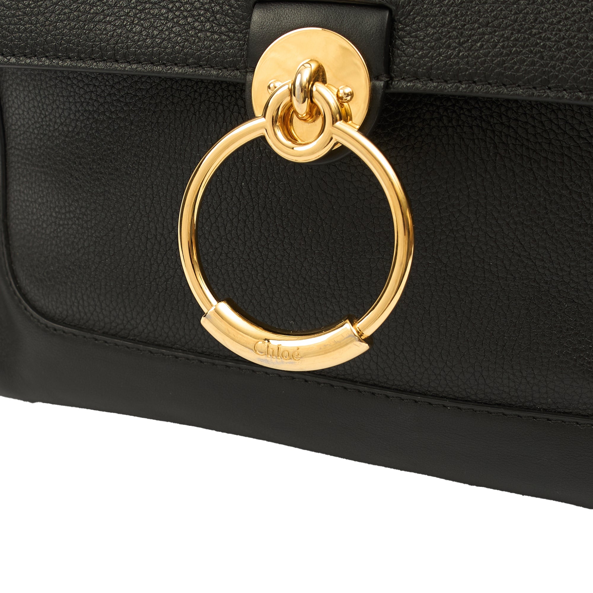 Chloe Top Handle Tess Day in Black, Leather