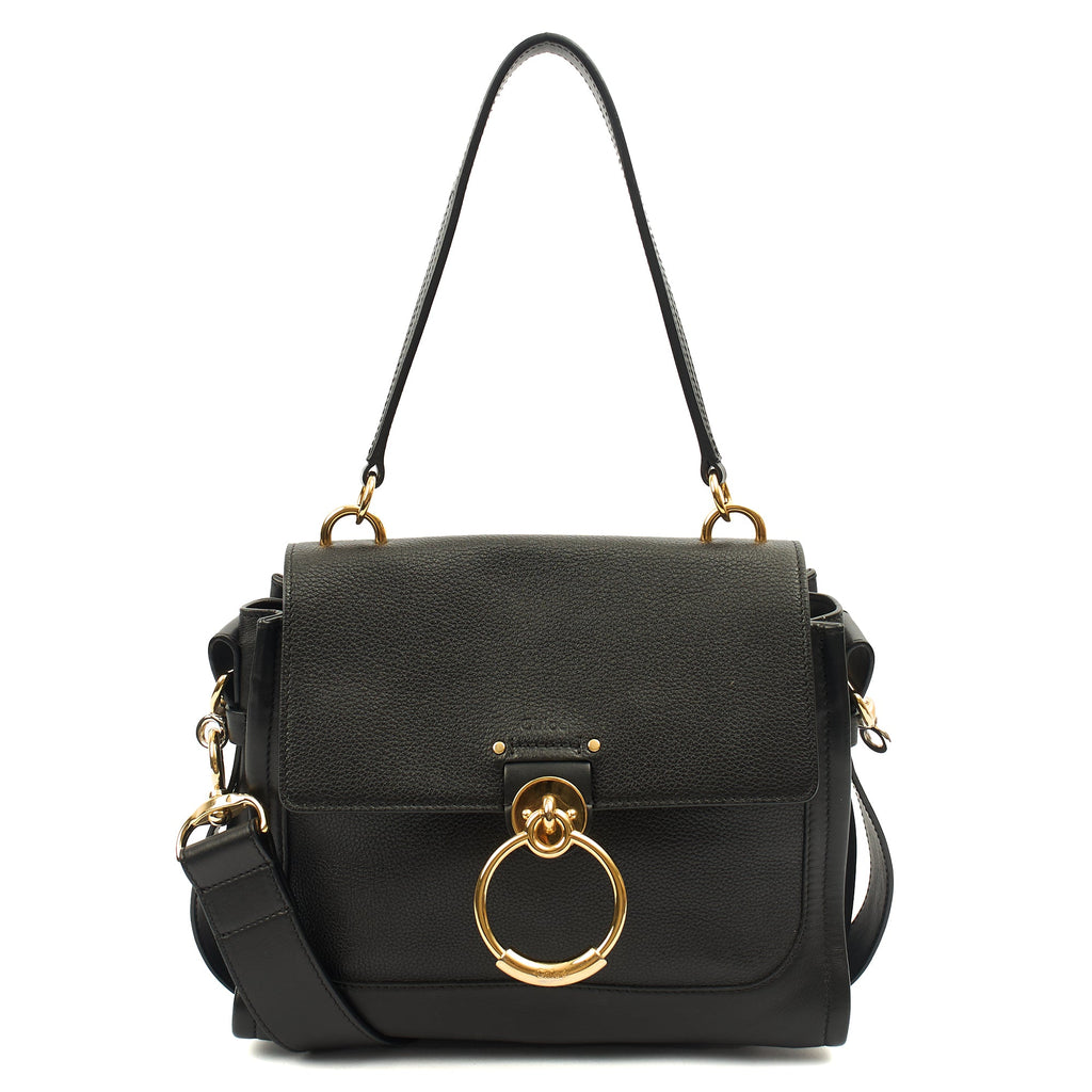 Chloe Top Handle Tess Day in Black, Leather