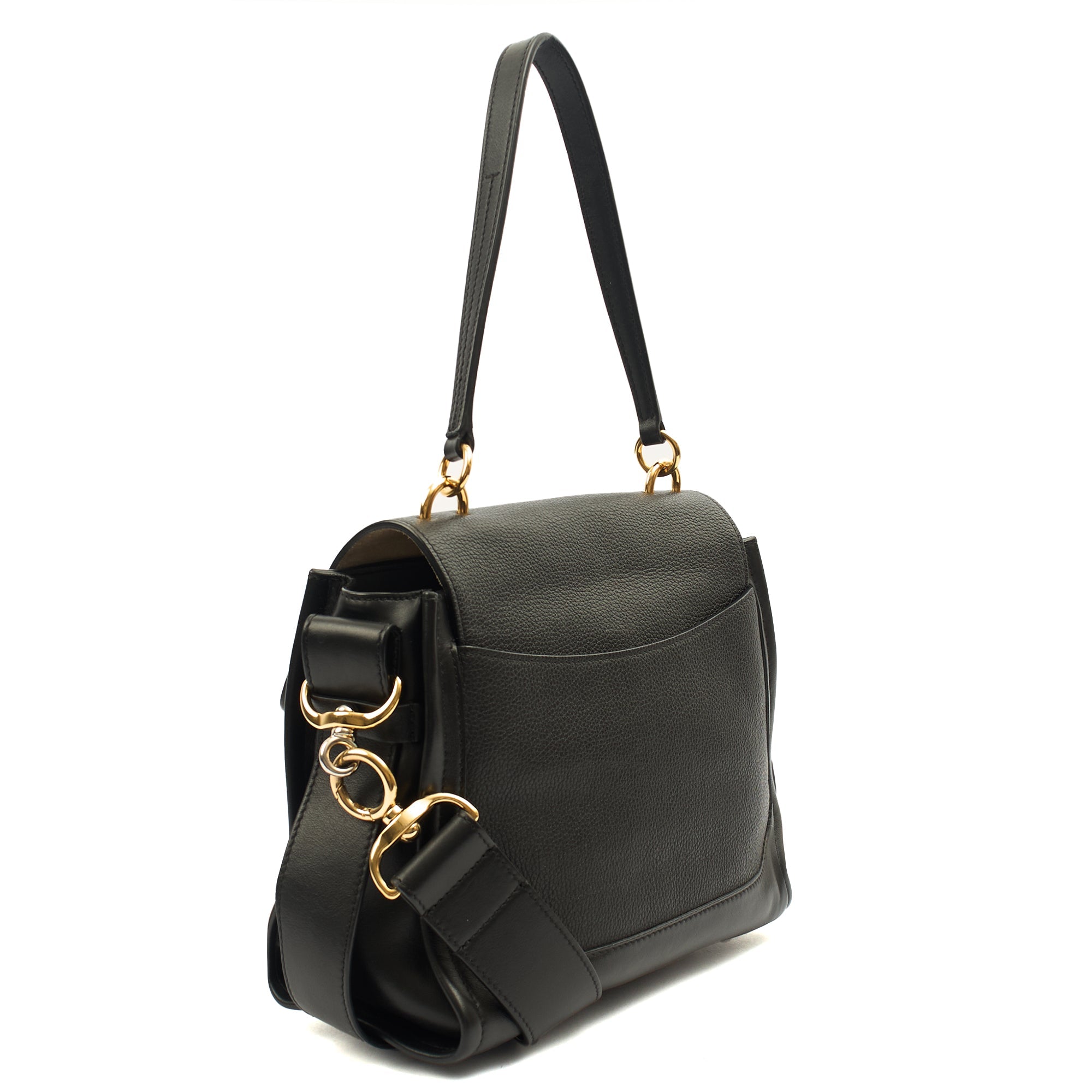 Chloe Top Handle Tess Day in Black, Leather