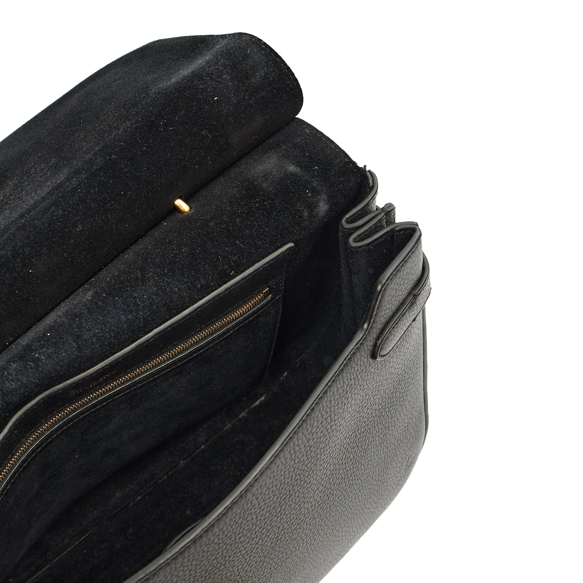 Mulberry Top Handle Amberley Satchel in Black, Calfskin Leather