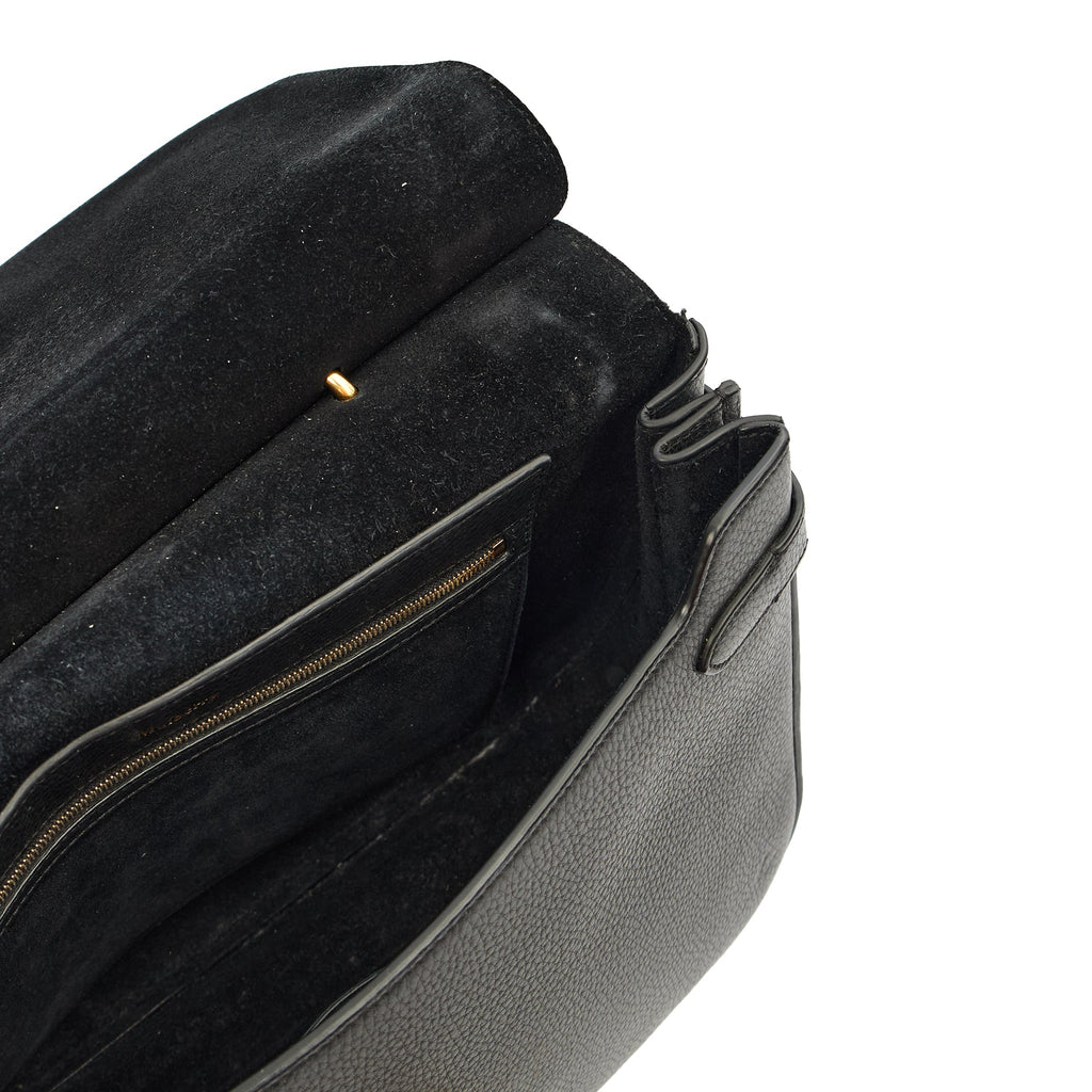Mulberry Top Handle Amberley Satchel in Black, Calfskin Leather