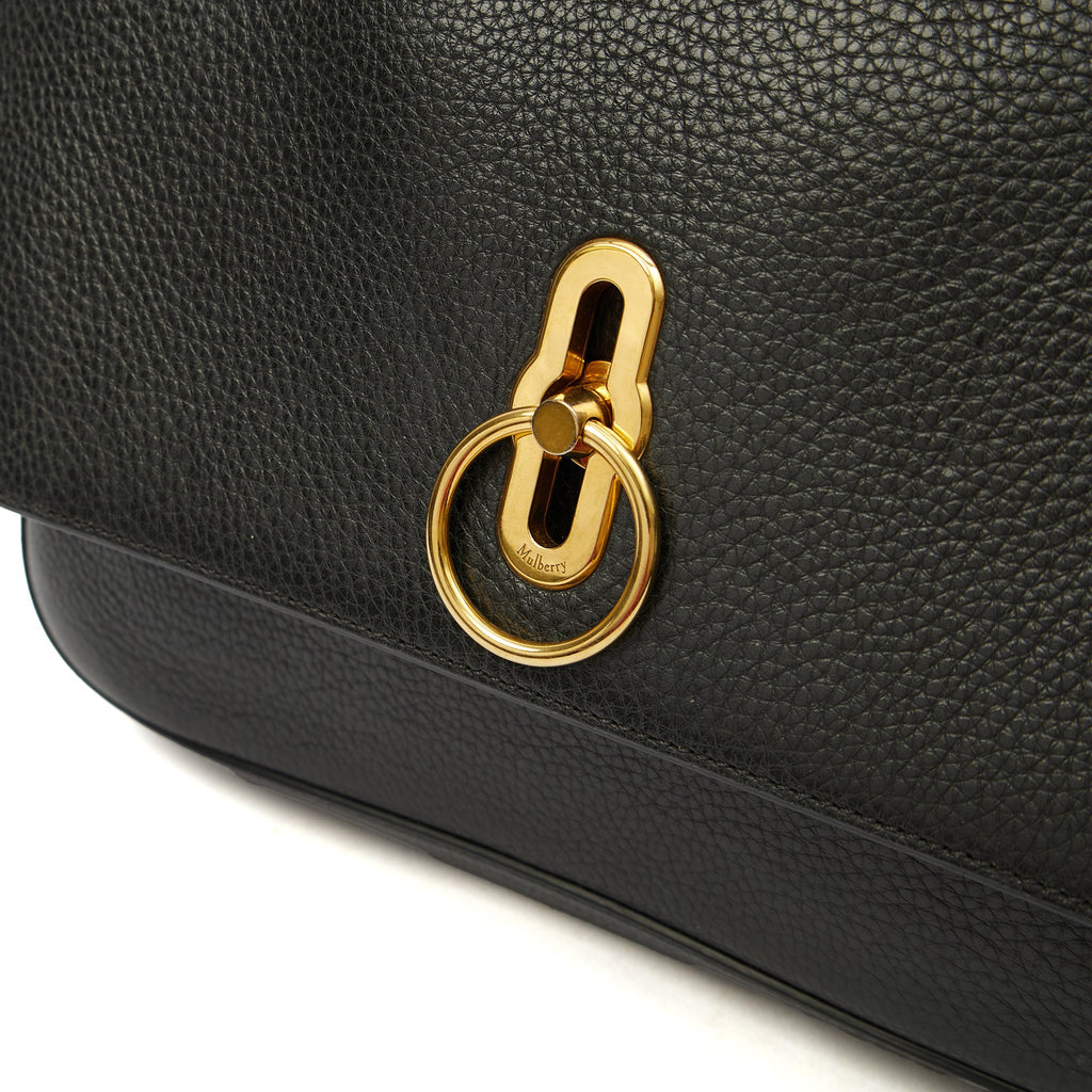 Mulberry Top Handle Amberley Satchel in Black, Calfskin Leather