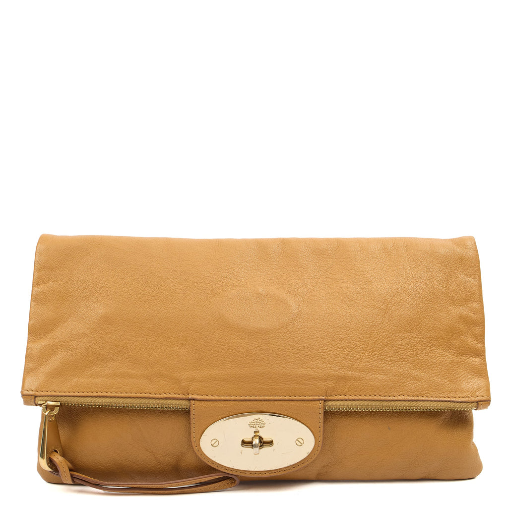 Mulberry Clutch Postman's Lock Clutch in Deer Brown, Leather
