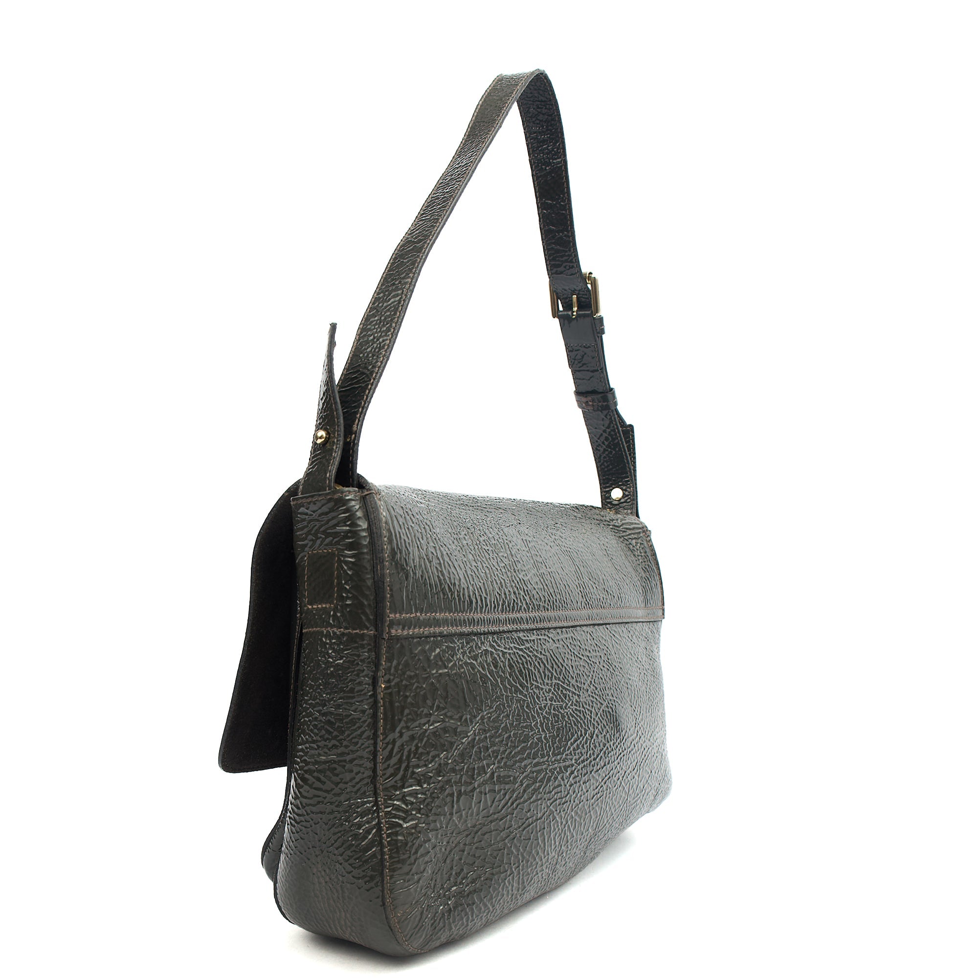 Mulberry Satchel Bayswater - Oversized Clutch in Grey, Patent Leather