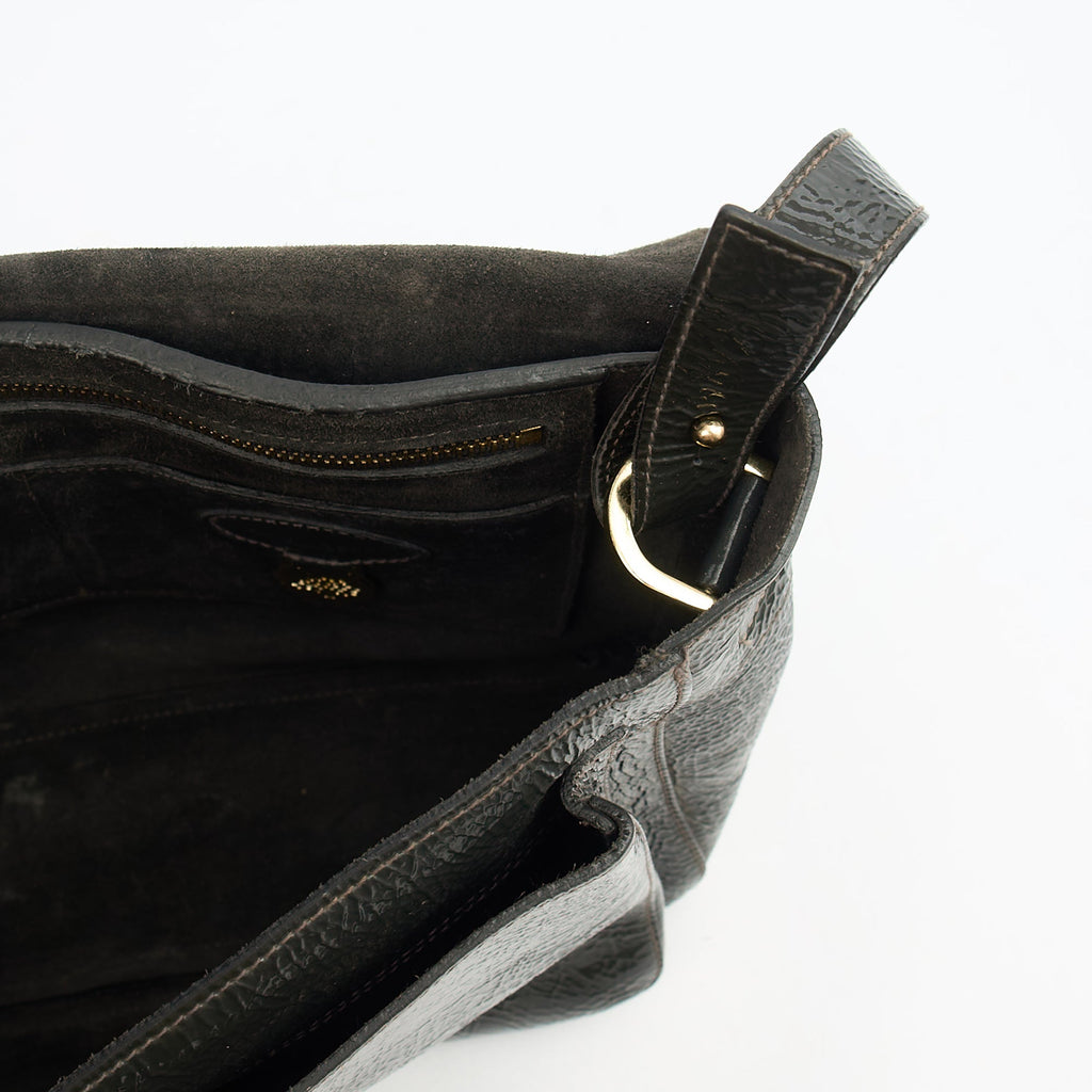 Mulberry Satchel Bayswater - Oversized Clutch in Grey, Patent Leather