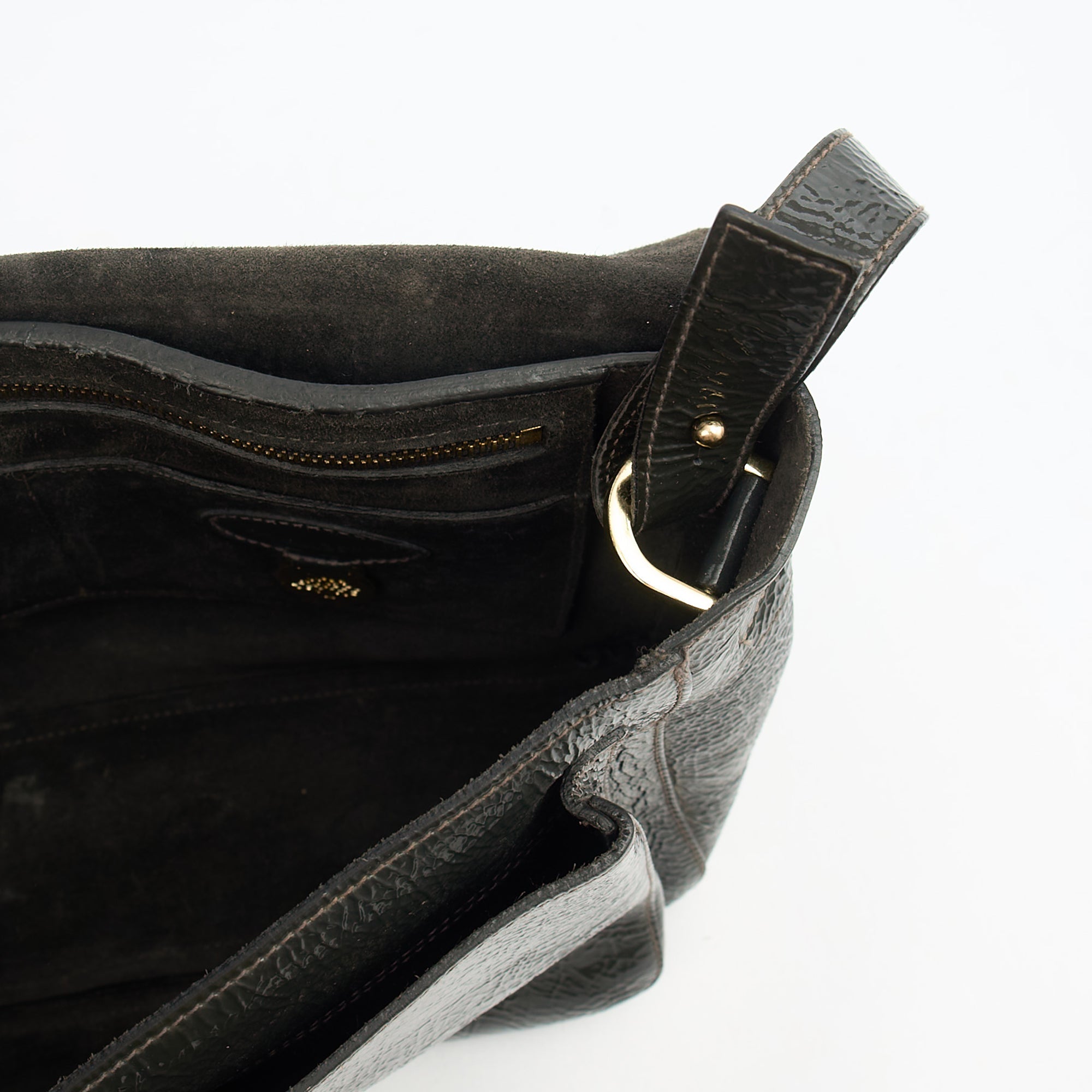 Mulberry Satchel Bayswater - Oversized Clutch in Grey, Patent Leather