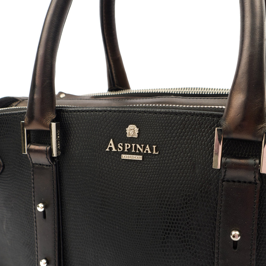 Aspinal of London Top Handle Brook Street  in Black, Leather